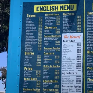 menu