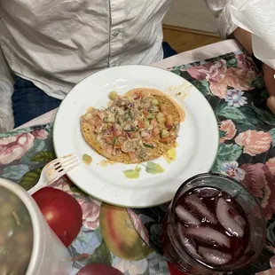 Tostada de pescado delicioso