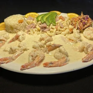 Camarones a la crema