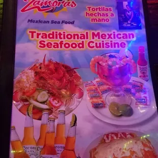 Zamoras: menu