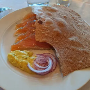 Gravlax with a delicious spread.
