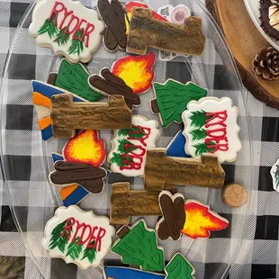 Custom cookie order - camping theme
