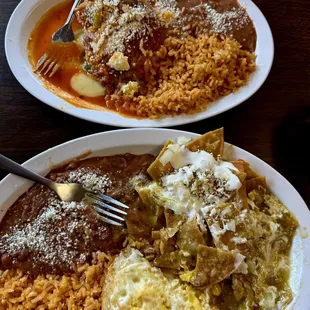 Chili relleno and chilaquiles. So much flavor!!!