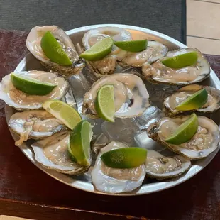 a plate of oysters