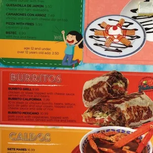 menu for kids