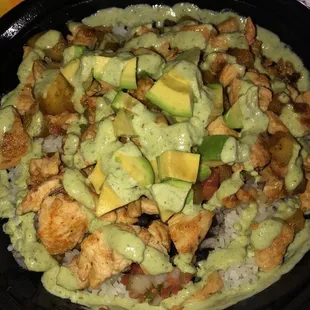 Chicken Rice Bowl (includes sweet plantains, avocado, beans, cilantro rice)