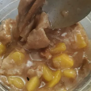 Disgusting peach cobbler