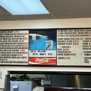 Menu as of Jan 2023