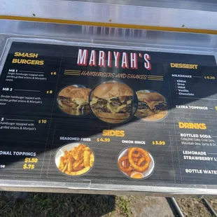 The menu
