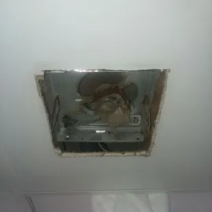 This is the exhaust in the bathroom,  just what you want when you are wet stepping out of the shower.