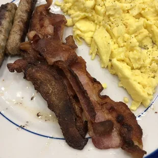 My bacon almost burnt, others barely cooked.  Not good food.