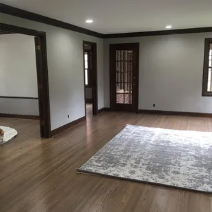 a hardwood floor in an empty room