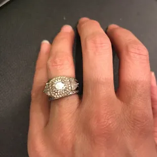 My beautiful Mark Edward ring, set with my grandmothers center diamond.