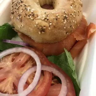 Salmon Bagel Sandwich