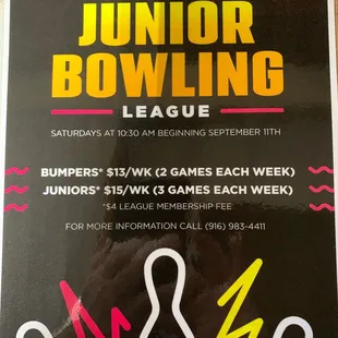 Junior bowling league