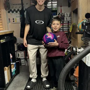 Ernesto and Brooks with his new ball.