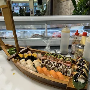 sashimi, sushi, sushi and sashimi, food