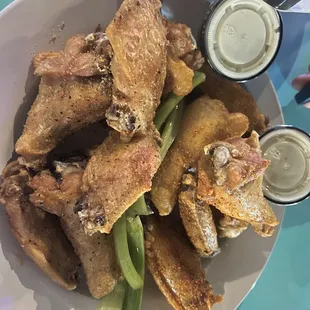 Chicken wings lemon rub and the habanero