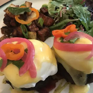 Plantain Stuffed Crab Benedict