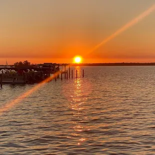 Sunset view from table