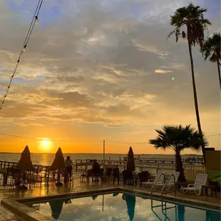 Sunset over Marker 8 deck