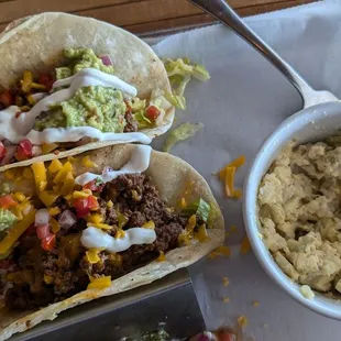 Old School Tacos and potato salad