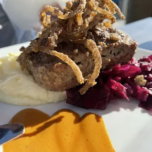 The Meatloaf was super tasty stuffed with cheese