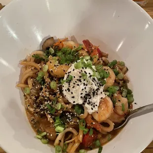 shrimp udon bowl