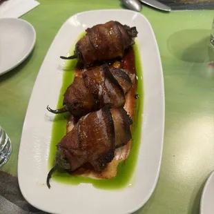 Brisket stuffed bacon wrapped jalapeño