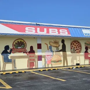 Gorgeous mural with entrance on the left!