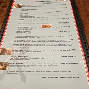 menu