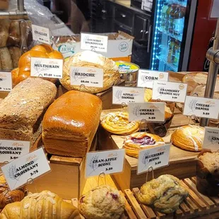 a variety of breads and pastries