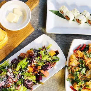 Happy Hour Sweet &amp; Spicy Calamari + Local Beet Salad + Spicy Tuna Roll