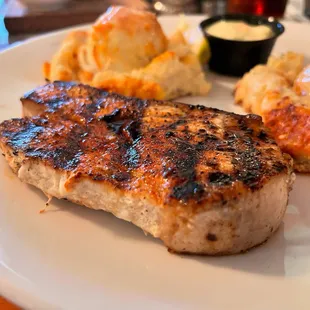 And you finally found all your courage to let it all go  Blackened Harpooned Swordfish w/ cheese potatoes from #marketbroiler