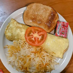 Crab and avocado omelette