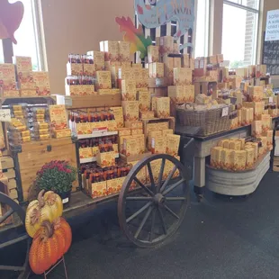 a variety of goods on display