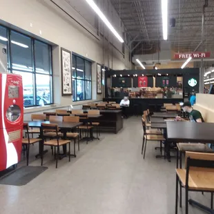 Dining area to enjoy freshly made sandwiches, meals or take advantage of salad bar!