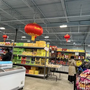 a woman shopping in a grocery store