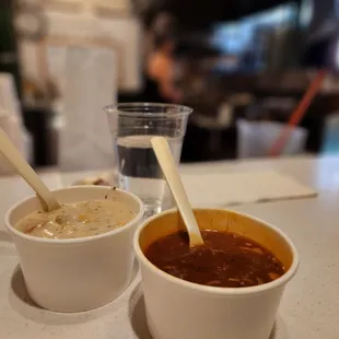 Authentic clam chowder and NW Seafood stew.........excellent