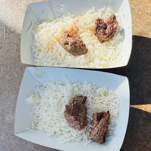 The Dog Menu Steak and Rice Split in Half for my two dogs
