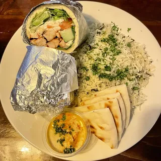 Pomegranate Chicken gyro Platter