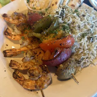 Shrimp skewer entree