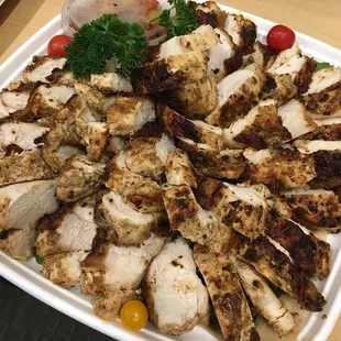 Fennel-pollen-rubbed Chicken breasts with peperonata