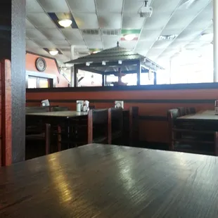 a view of the dining area