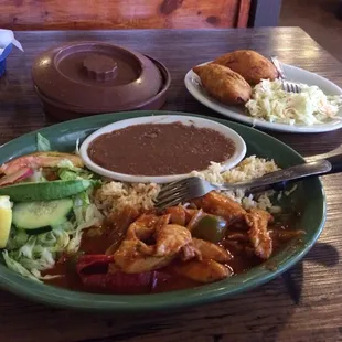 Chicken Ranchero and pastelitos ( chicken and beef)