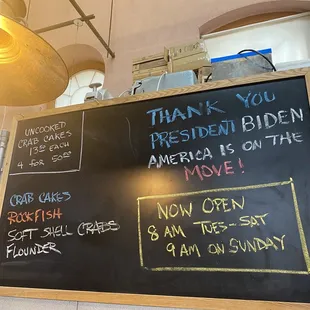 a blackboard with a variety of items