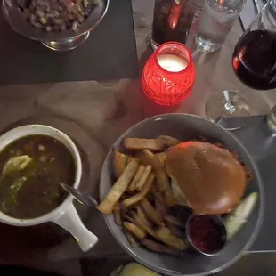 Chicken sandwich and Lentil Soup