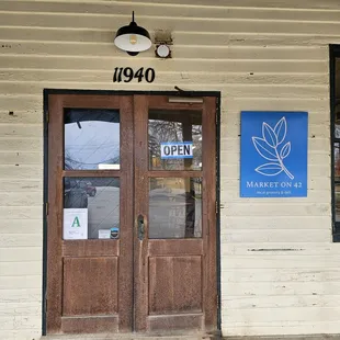 the entrance to the store