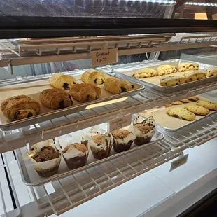 a display of pastries and pastries