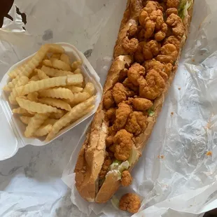 a chicken sandwich and french fries